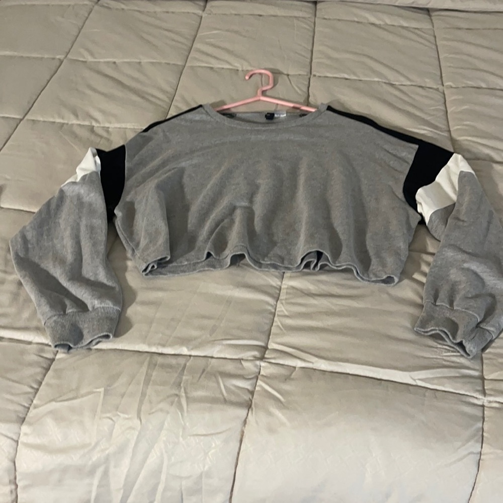 Grey, crop top sweater, H&M